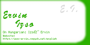 ervin izso business card